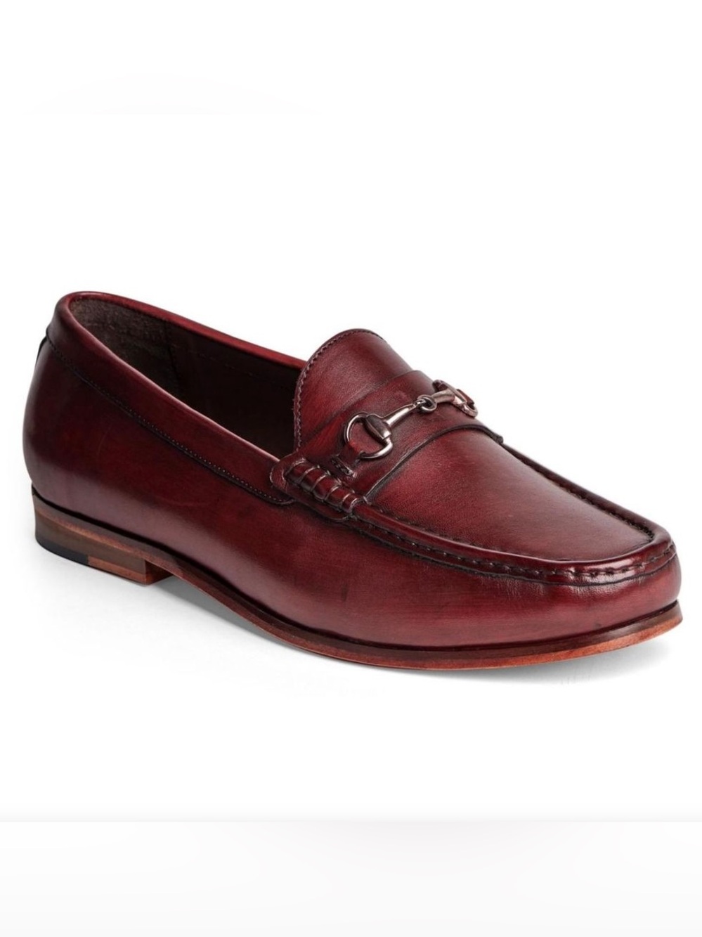 Anthony Veer Men’s red Filmore Leather Bit Loafers Size 10.5